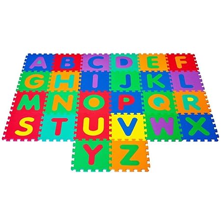 SYGA 26 Pcs EVA Foam Baby Play Mat of Alphabet Puzzle - Great for Kids to Learn and Play - Interlocking Puzzle Pieces (Assorted Color)