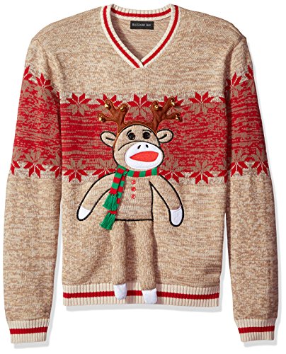 Blizzard Bay Men's Reindeer Monkey Crew Neck Ugly Xmas