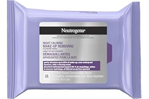 Neutrogena Night Calming Makeup Removing Cleansing Wipes, Nighttime Cleansing Facial Wipes Remove Sweat, Sunscreen, Dirt & Wa