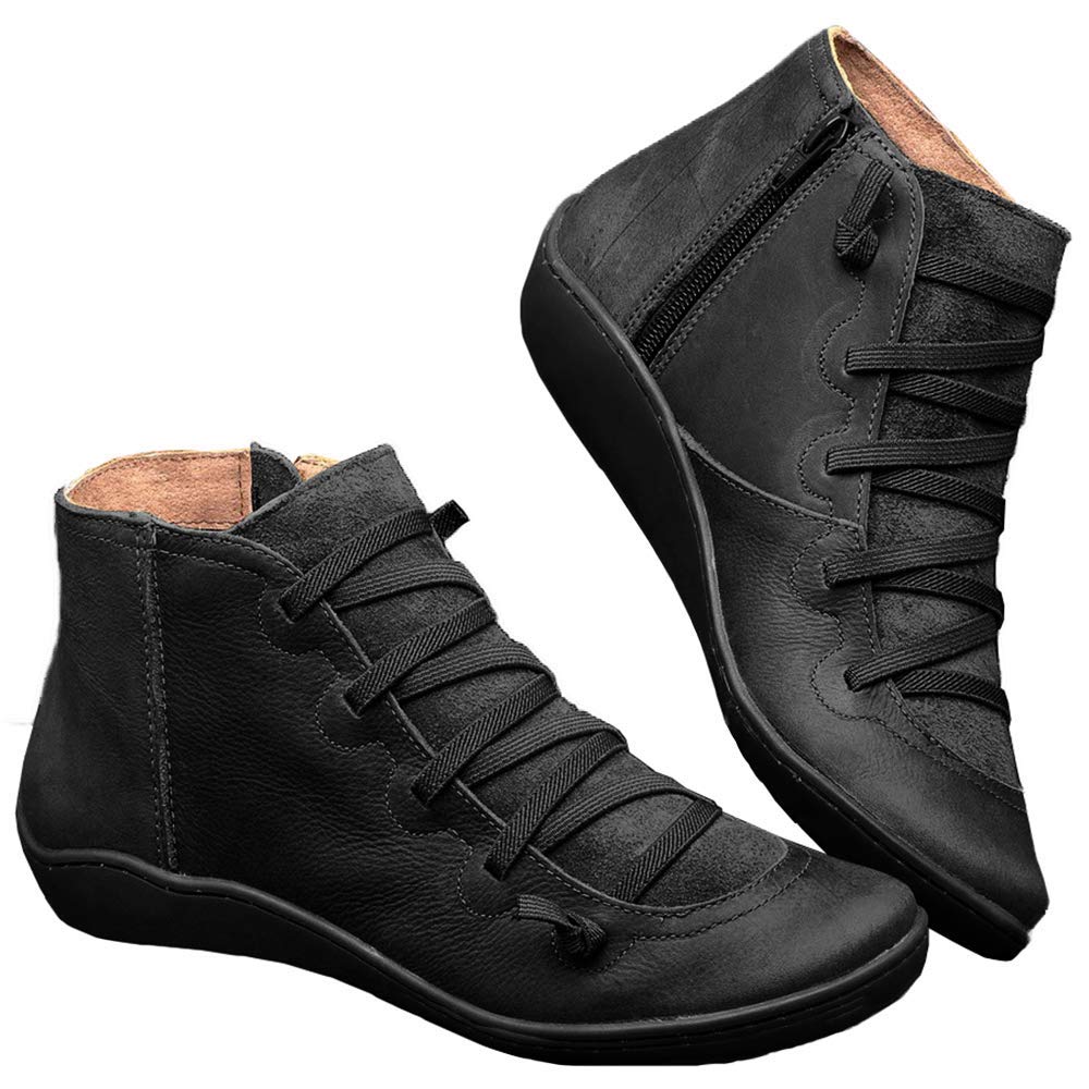 flat comfortable ankle boots