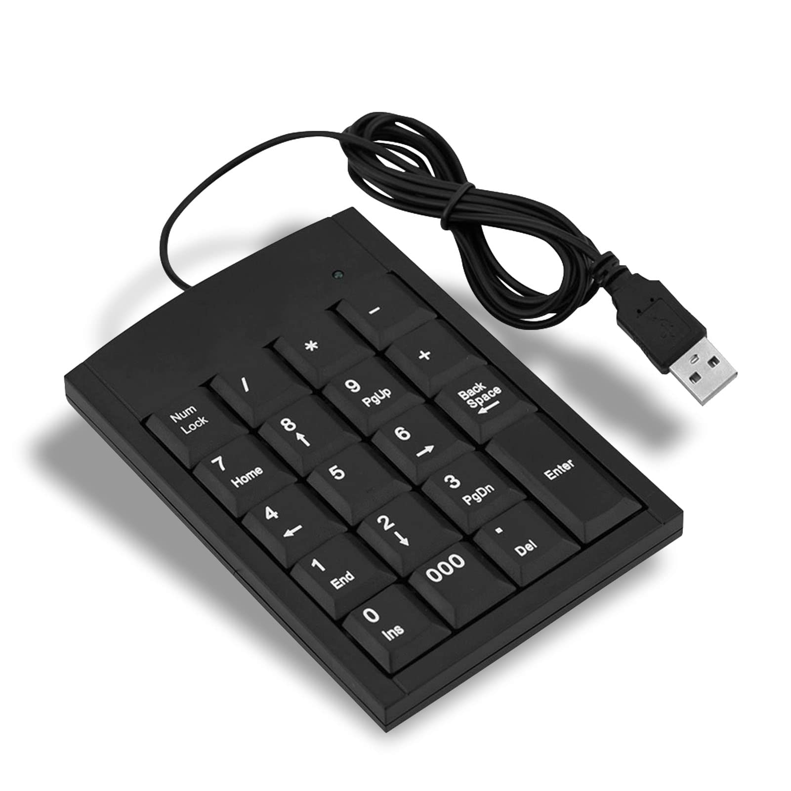 cigemay Mini USB Numeric Keypad,Portable Anti-fall Ultra-thin Number Keyboard Keypad with Cable for All Kinds of Laptops, Desktop Computers, etc.