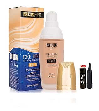 Ads Pro 3In1 Foundation 50Ml Pack Of 1 With Free Kajal