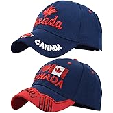 ZUYYON 2 Pcs Canada Baseball Caps Embroidered Maple Leaf Baseball Hat Adjustable Golf Hat for Men Women Canada Souvenirs