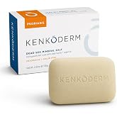 Kenkoderm Psoriasis Mineral Salt Soap, Argan Oil and Shea Butter, 1 Bar | 4.25 oz Dead Sea Salts with Salicylic Acid, Therapeutic Skin Cleanser, Wash for Sensitive Skin, Color &amp; Fragrance Free