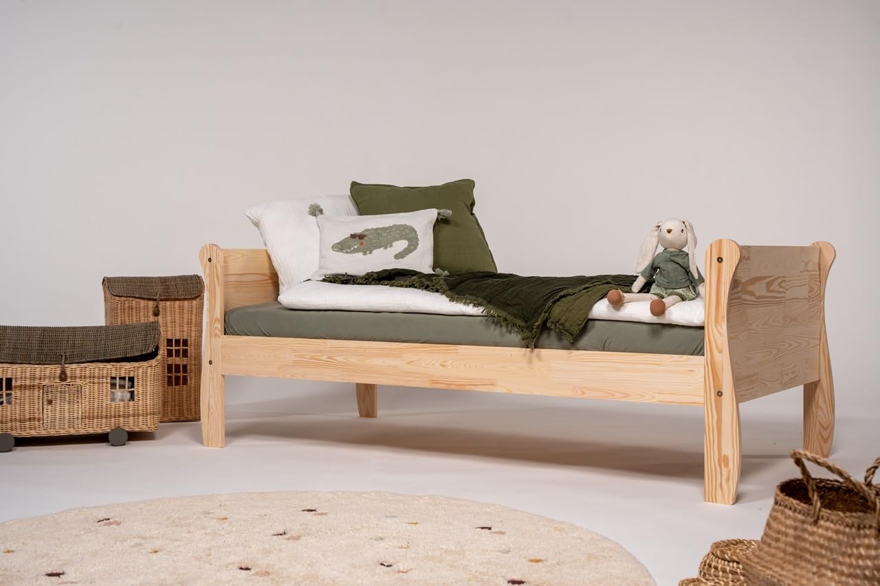 Diagram showing the dimensions of the ADEKO Kids Roma bed: Length 175 cm, Width 94 cm, Height 63.5 cm, for a 90x160 cm mattress.