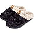 ULTRAIDEAS Women's Indoor Bedroom Slipper with Memory Foam, Gift for Women, Wool-Like House Shoe with Anti-Skid Rubber Sole for Ladies
