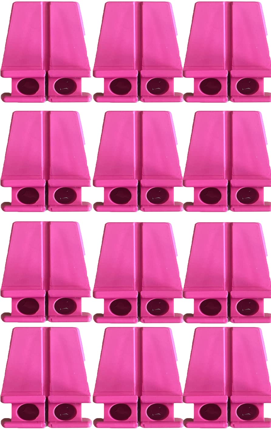 HowseHold 12 Pink Brick Line Blocks [12 Pack] for Bricklaying Straight Bricks (Pink Corner Line Anchor Blocks)