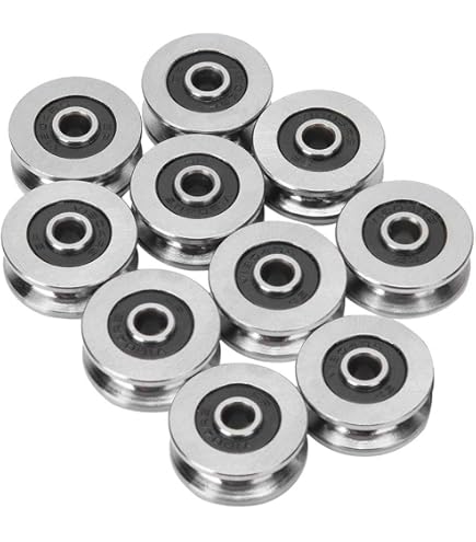 50pcs V623ZZ V-Groove Guide Pulley Ball Bearings – 3x12x4mm Metal Rail Bearings