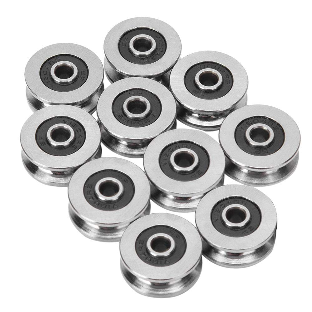 10pcs v1804-2RS V Groove Ball Bearing，4 * 18 * 8mm V Groove Track Roller Bearing Guide Rail Bearing，for motor, toys, model, instrument and meter, electric tools
