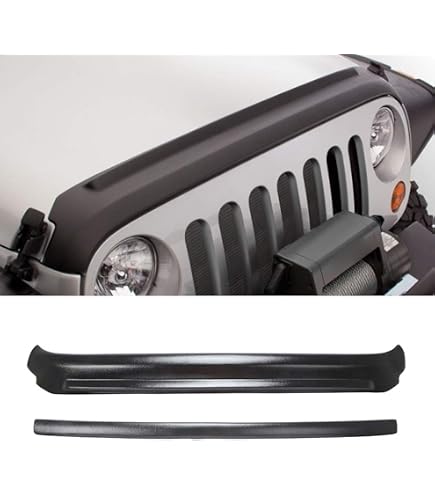 Hood Shield Bug Deflector For Jeep Wrangler JK (2007-2018) - High Profile Smoke Style 7 thumbnail image