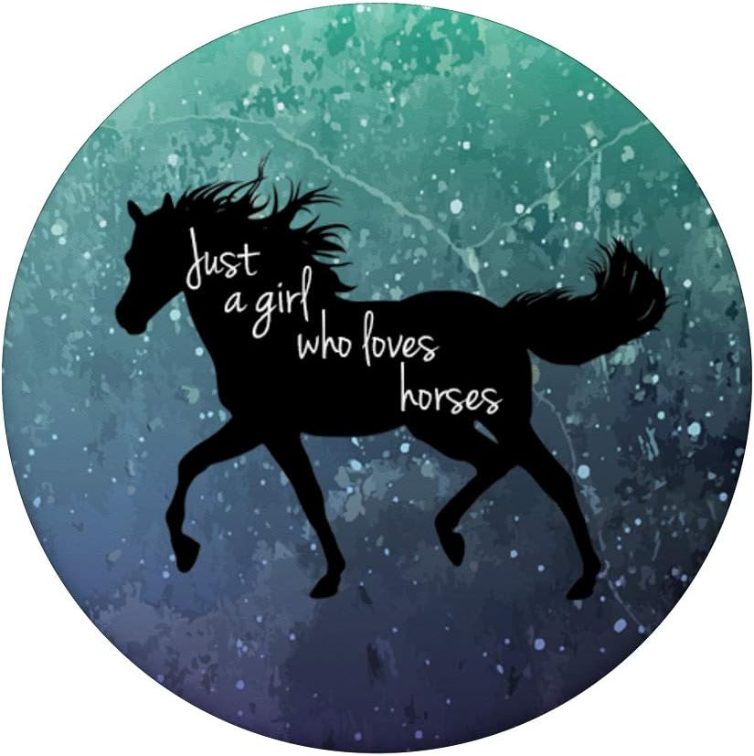 PopSockets Horse Lover Gift - Just a Girl Who Loves Horses PopSockets PopGrip: Swappable Grip for Phones & Tablets - Image 4