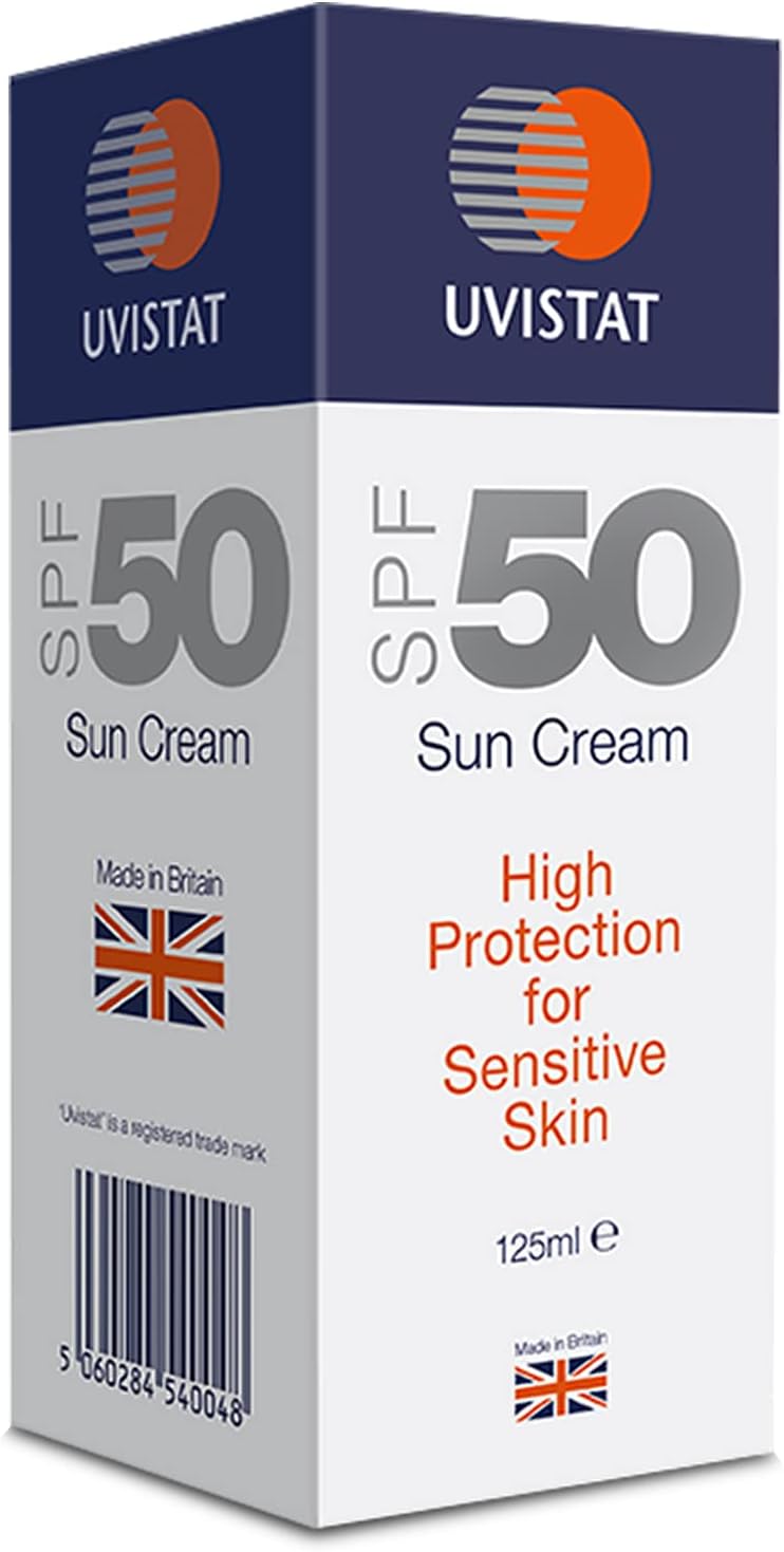 Uvistat Sun Cream SPF 50 125ml Fragrance-Free Sensitive Skin High Protection