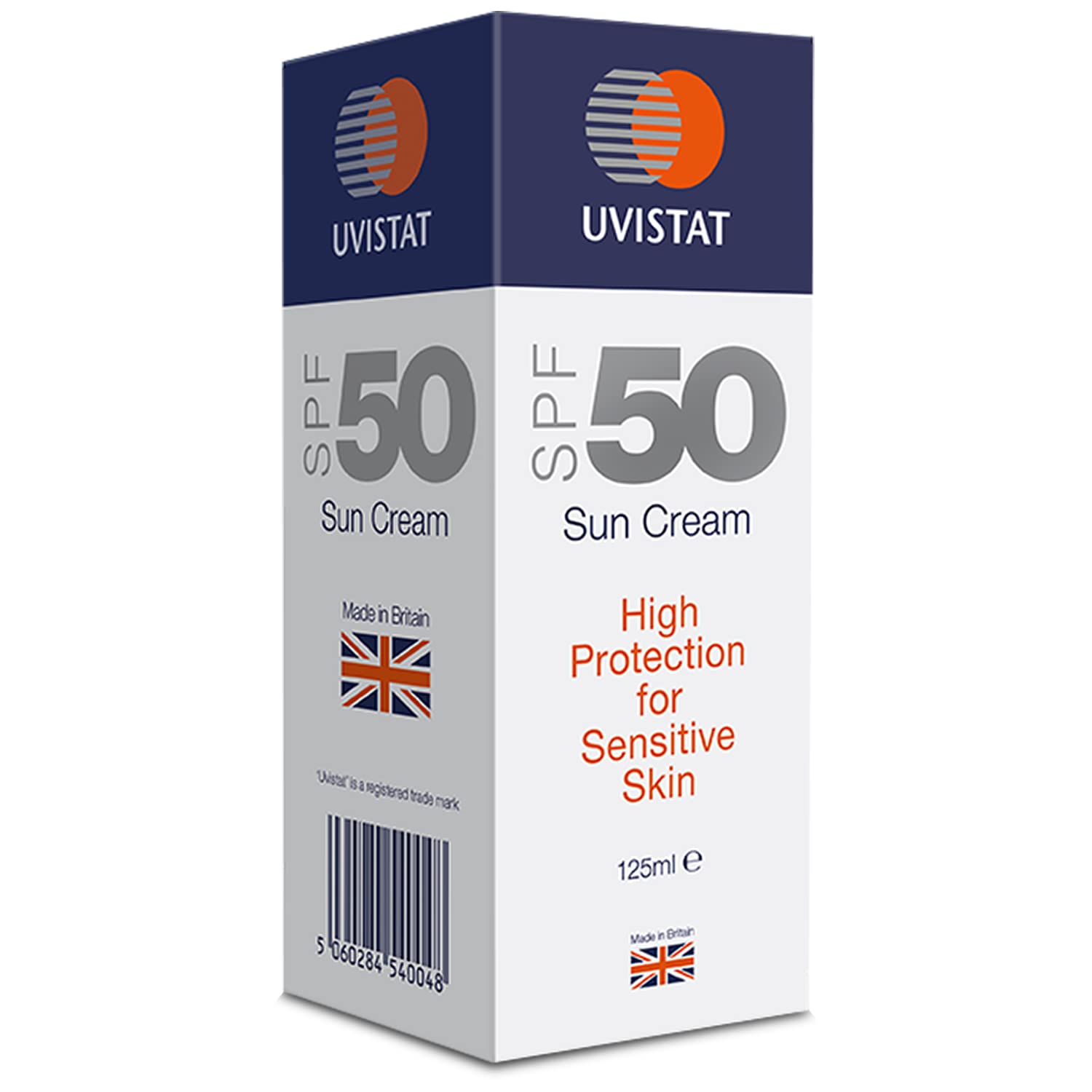 Uvistat Sun Cream SPF 50 (125ml) – Fragrance-Free Moisturising for Sensitive Skin & All Skin Types – Factor 50 Suntan Lotion – Kids & Adults High Protection – Balanced UVA/UVB