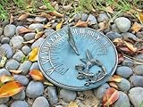 Solid Brass Hummingbird Sundial 8" Inches Wide