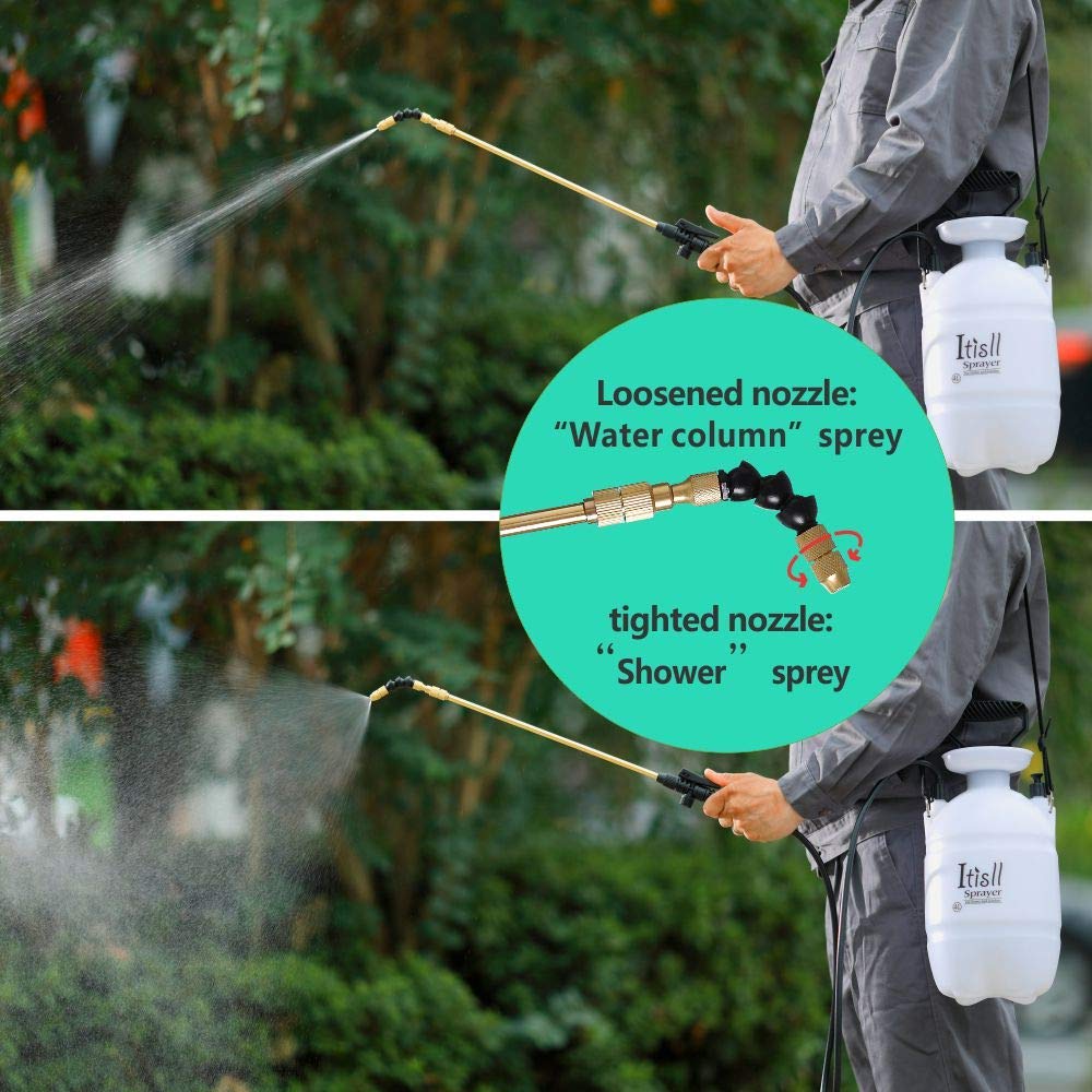 ITISLL Garden Pump Sprayer Portable Yard & Lawn Sprayer with Brass