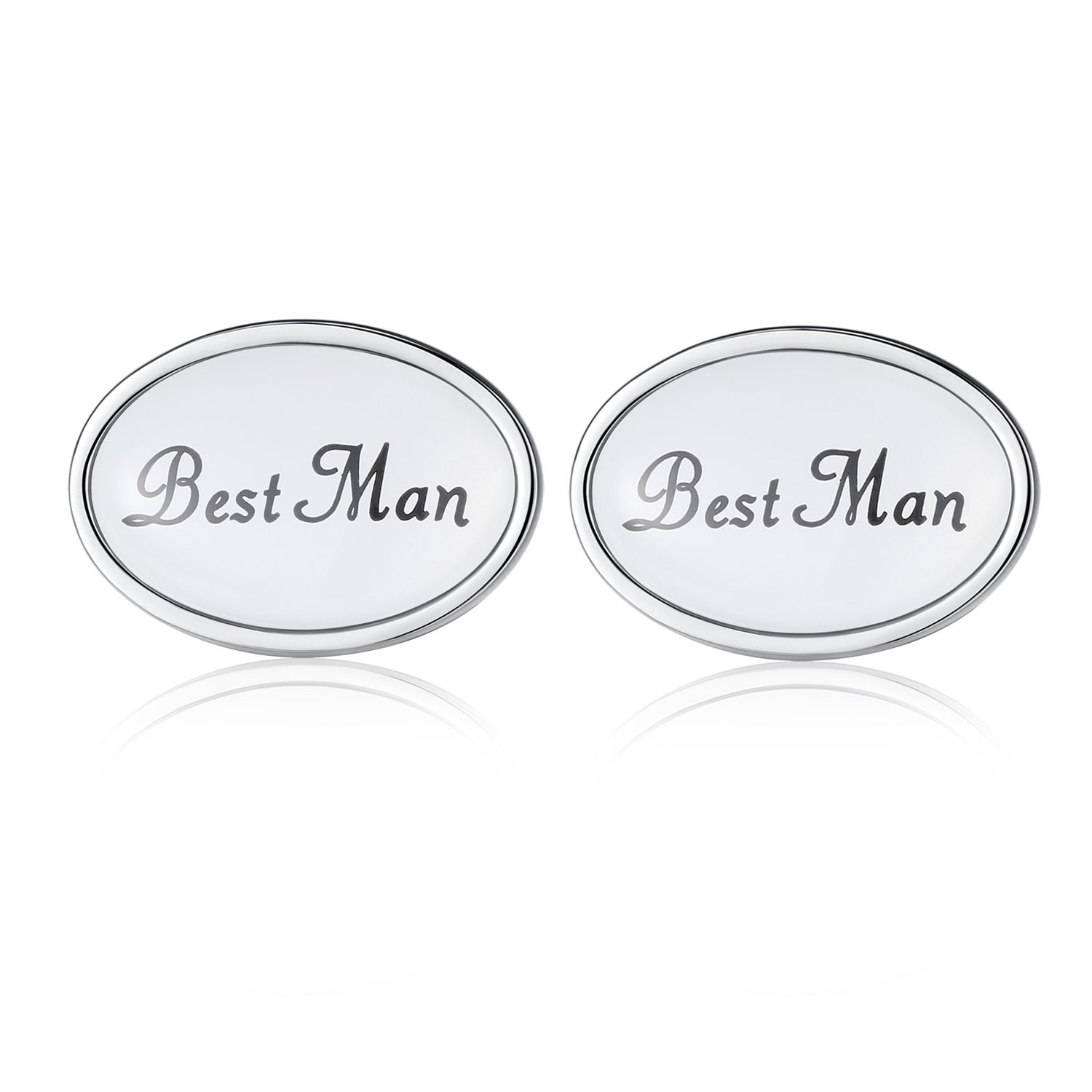 HONEY BEAR Oval Wedding Cufflinks for Mens Marriage Gift