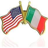 6/12/50/100 Pack-American Italy Friendship Flag Pins Bulk -1.5” Metal Patriotic US USA Italian Lapel Pins Badge Souvenir