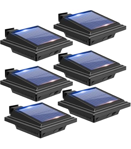 SOLPEX Paquete De 6 Luces Solares De Canalón Para Exteriores, 9 Luces LED Para Valla De Cubierta, Impermeables, Para Pared, Cubierta, Valla, Escalera, Paso Y Patio (blanco