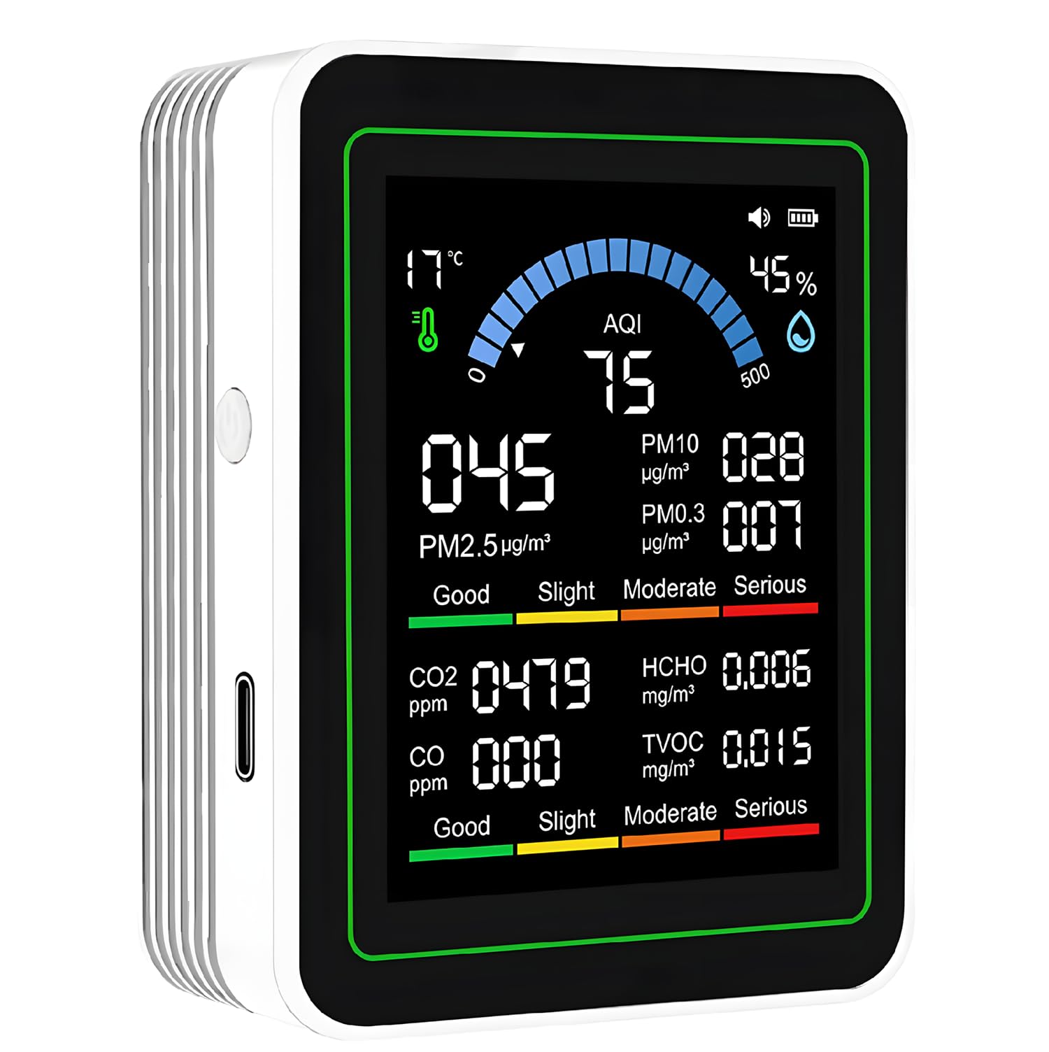 Photo 1 of 10 in 1 Smart Air Quality Monitor Indoor,Carbon Monoxide Detectors,Co2 Detector,Professional Air Quality Test Kit with CO2 | CO | TVOC | HCHO | Temp | AQI | PM2.5 | PM0.3 | PM10