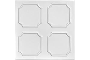 À LA MAISON CEILINGS A La Maison Ceilings R01 Bostonian Foam Glue-up Ceiling Tile (21.6 sq. ft./Case), Pack of 8, Plain White