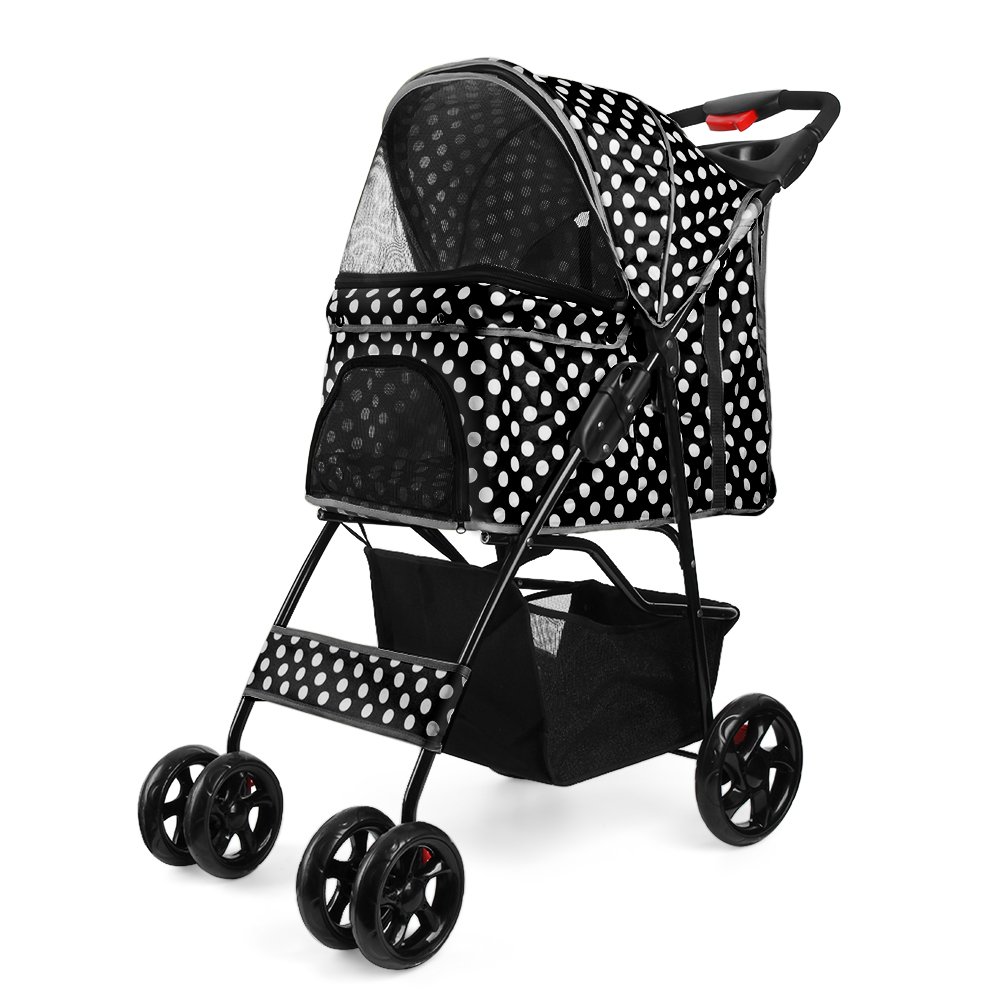 Buy Flexzion Pet Stroller (Dot Black) Dog Cat Small Animals Carrier