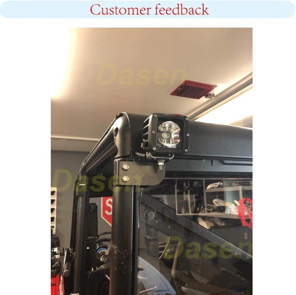 Rear Roof Roll Cage Bar LED Backup Lights Mount Brackets Kit W Rear