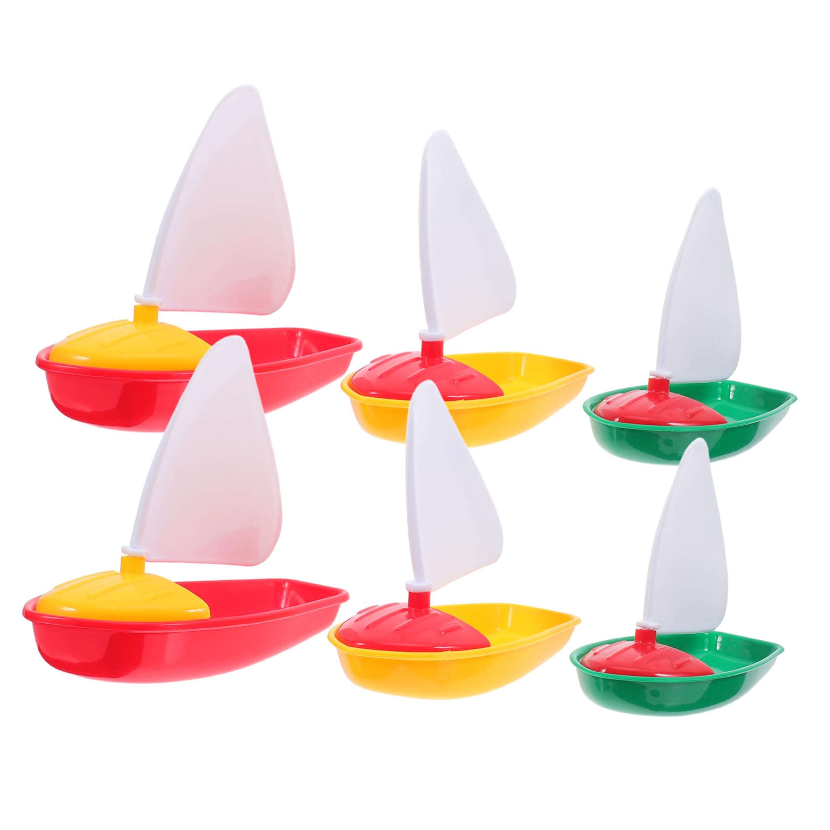 HEMOTON 6pcs Plastic Sailing Boat Bath Toys for Kids Bath Boats Sailboat Water Playing Boat Toy Swimming Sailboat Toy Kids Pool Toys, Beach Toys Outdoor Water Play