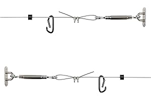 GoSports 30 ft Span Adjustable Wire Hanging Kit - Stainless Steel Cable System for Indoor & Outdoor Use - Hang Sports Nets, String Lights and More