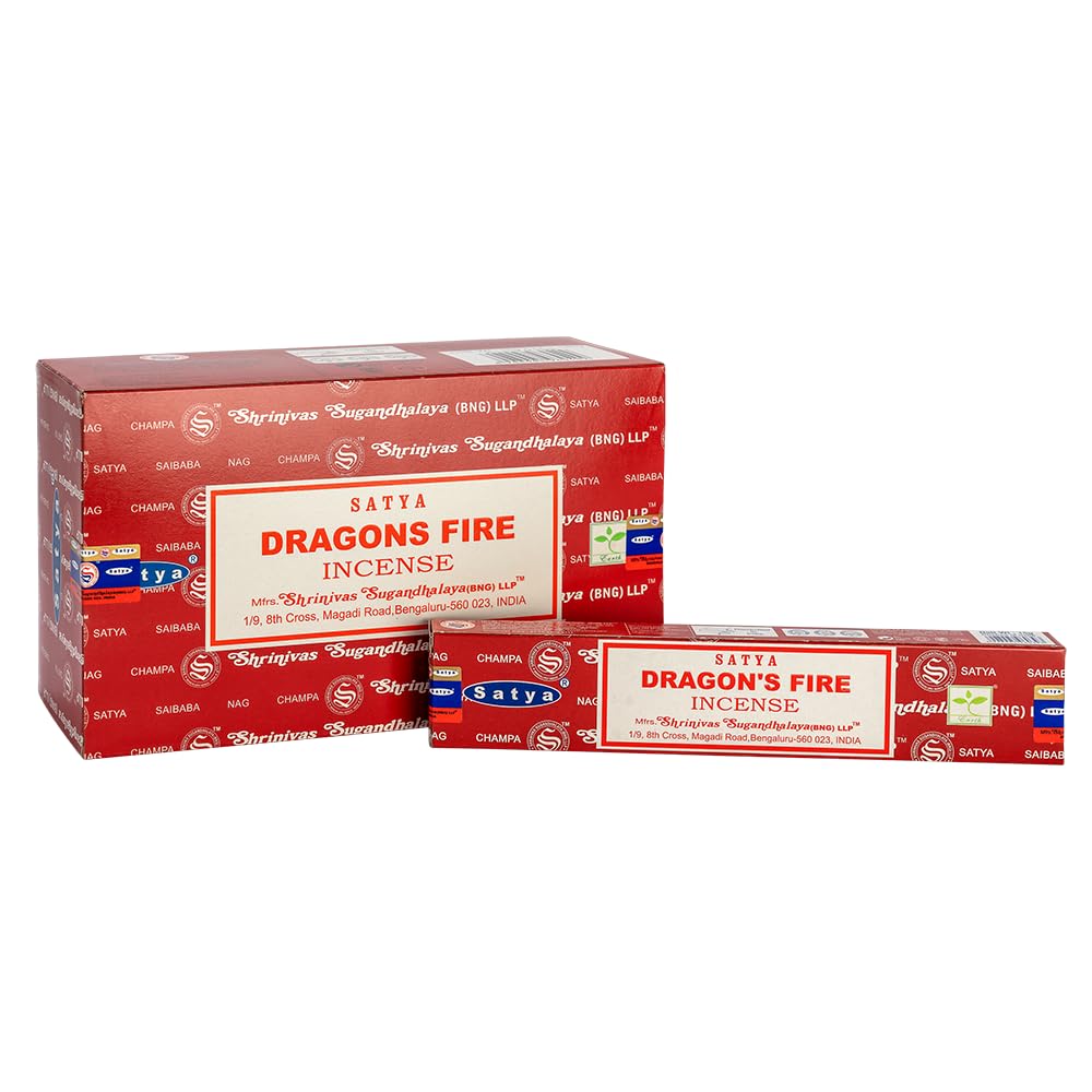 VIE Premium Satya Incense Sticks, 12 Packs x 15g, Dragons Fire