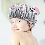 G2PLUS 2PCS Elastic Kids Bath Caps Double Layer Cartoon Hat Shower Cap view 5