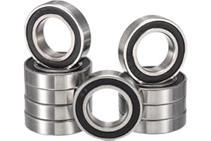 HiPicco 6801-2RS Deep Groove Ball Bearings, ID 12mm x OD 21mm x Width 5mm Double Rubber Sealed Ball Bearing Pre-Lubricated Ch