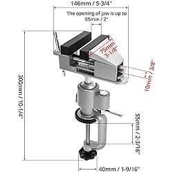 QWORK 3" Universal Tabletop Clamp Vice Tilts Rotate