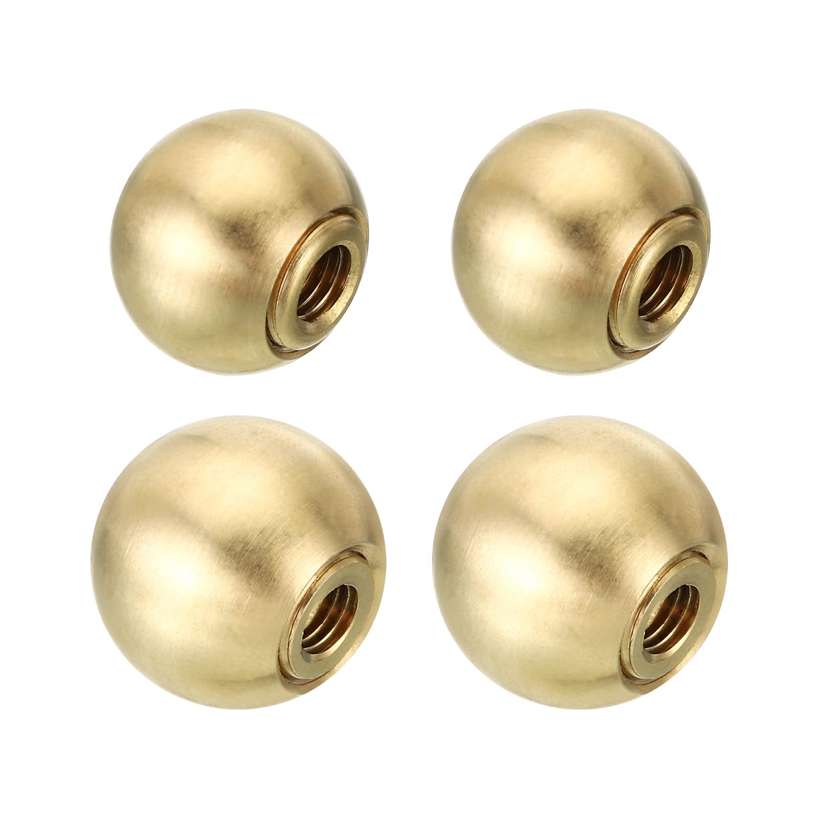 PATIKIL 17.5mm 20mm Ball Lamp Finials Caps Knob, 4pcs Solid Brass Lamp Shade Top Decoration Screw Cap Nuts with Brass Reducing Adapter for Table Floor Lamps