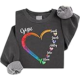 Personalized Grandma Shirt, Colorful Heart Grandma Shirts for Women, Gifts for Grandma Mothers Day