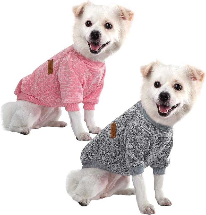 HuaLiSiJi Dog Christmas Jumper Pink Grey XXL Winter Sweater