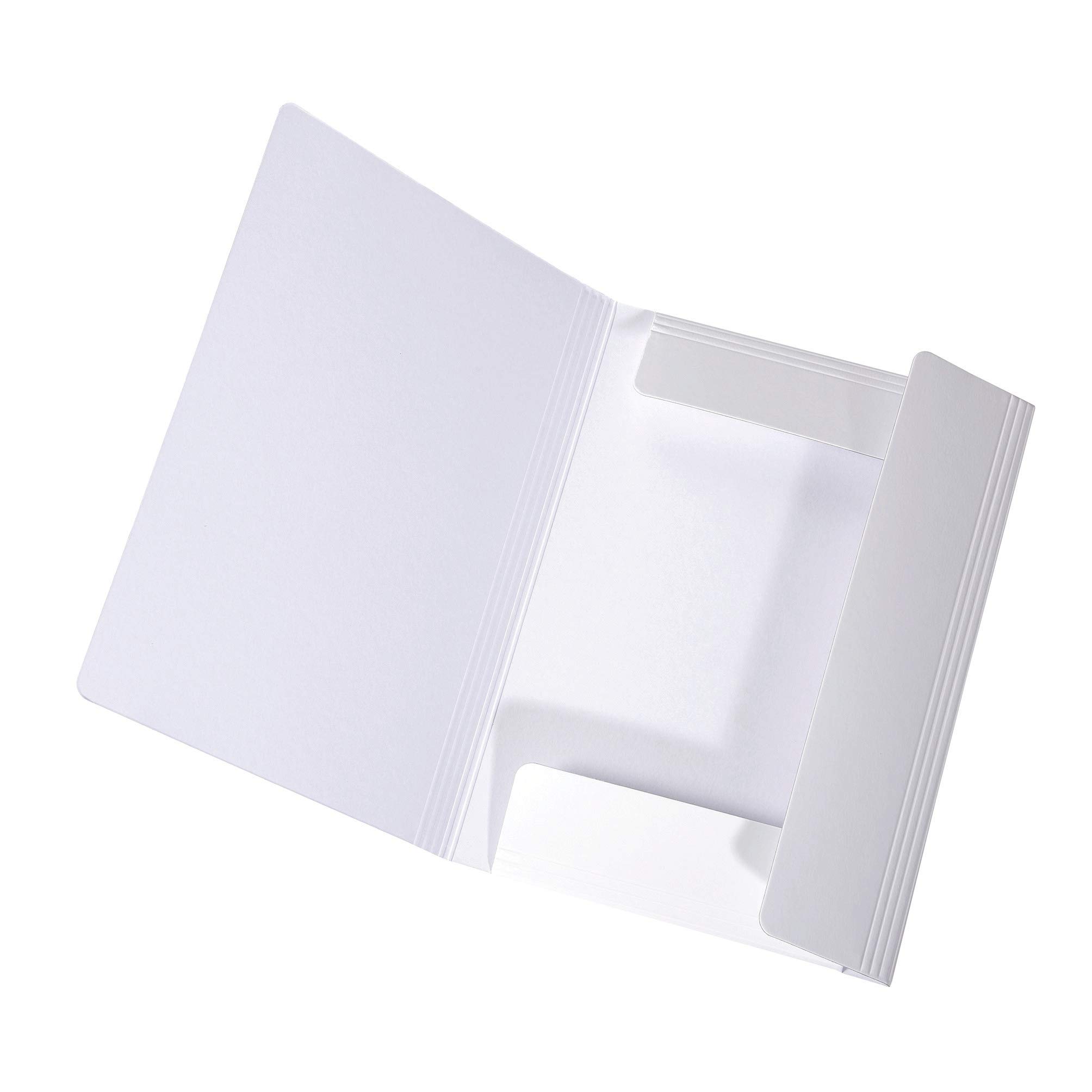 Original Falken LongLife folder. Made of extra strong cardboard with 3 flaps and elastic band for DIN A3 white Storage folder Drawing file ideal for office and school.