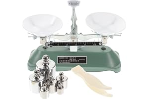 GLEAVI Triple Beam Balance Scale 200g Laboratory Mechanical Balance with 6 Weights and Tweezers Portable