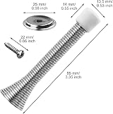 LAMXD 3 Pcs Silver Spring Door Stop Steel Base Wall Protector Rubber Tip view 2