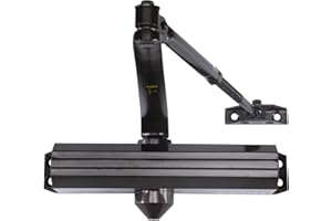 LYNN HARDWARE Medium/Heavy Duty Commercial Door Closer - DC7016 Surface Mounted, Grade 1- ADA & UL 3 Hour Fire Rated, Adjustable Size 1-6 for entrances & Aluminum storefronts- US10B Dark Bronze