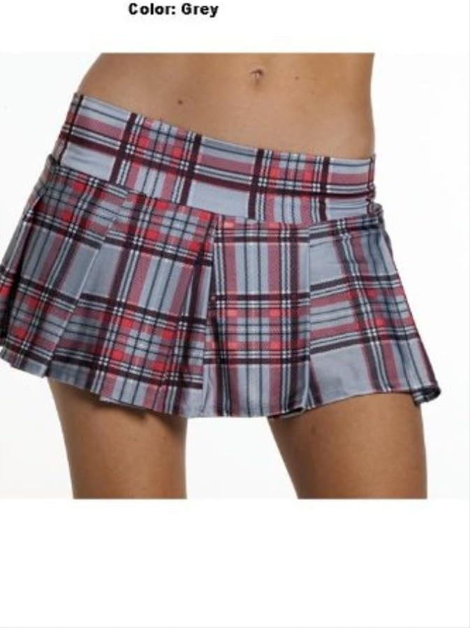 Sexy School Girl Mini Skirt Stretchy in Pleated Plaid
