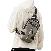 SEAFEW Mini Sling Bag for Men Women - Lightweight Crossbody Backpack, Multipurpose Shoulder Bag, Small Compact Chest Daypack for Travel Hiking Gym Sport Khaki