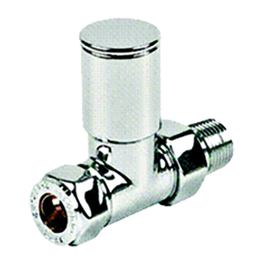 Straight Rad Valve, Silver, 15 mm