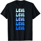 Levi Retro Name Stack Design T-Shirt