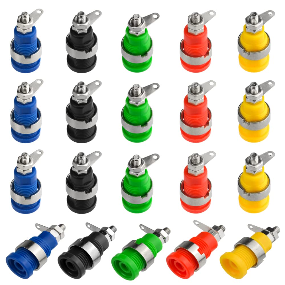 WMYCONGCONG 20 PCS Binding Post Banana 4mm Banana Socket Plug with Safety Protection Amplifier Terminal Plug Jack Connector