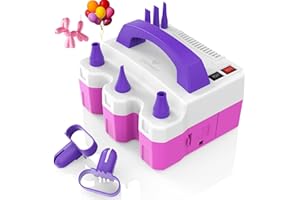 ETENWOLF P600 Electric Balloon Pump for All Balloons with 3 Nozzles 110V 600W Balloon Blower for Party Metalic Latex 260q Foil Balloons, Balloon Inflator for Birthday Decorations