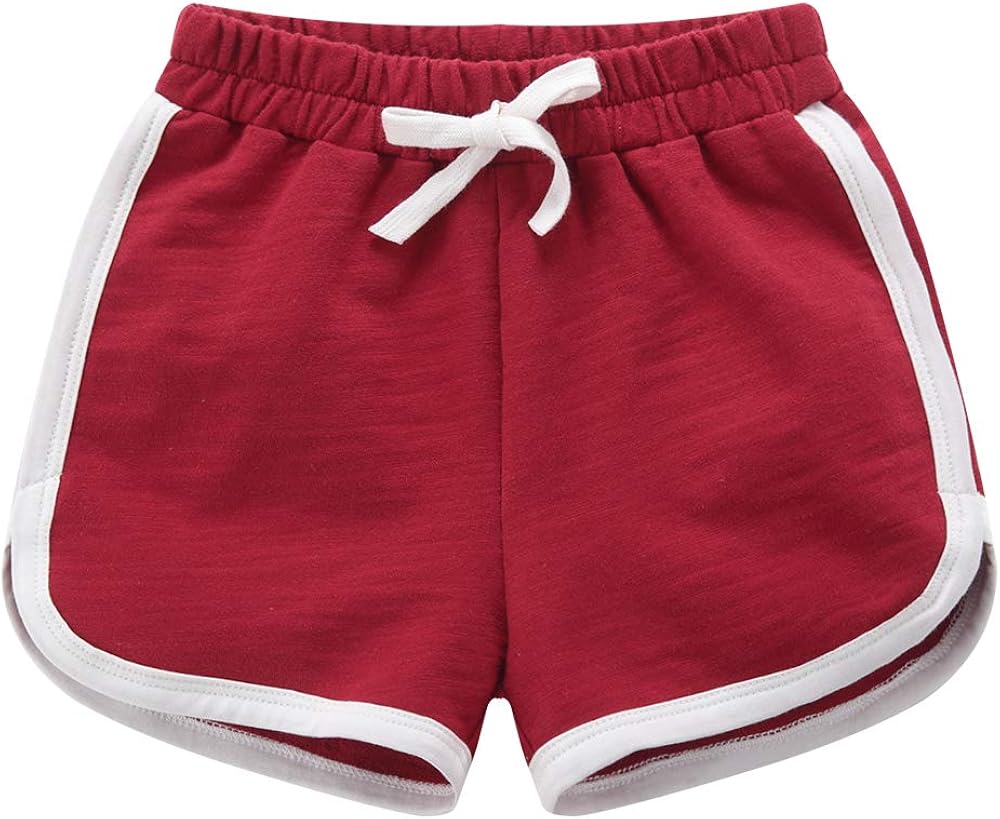 Girls Boys 3 Pack Running Athletic Cotton Shorts, Kids Baby Workout and Fashion Dolphin Summer Beach Sports: Clothing