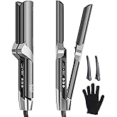 Quico Air Straightener, Ionic Wet to Dry Hair Straightener with High-Speed Airflow, 5 Temps & Dual Voltage 2-in-1 Flat Iron and Hair Blow Dryer Straightener, No Heat Damage, No Hot Plates, Black Grey