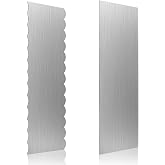 2 Pack Stainless Steel Cake Scraper, 8.6-inch Double Sided Patterned Edge Stripe Edge Smoother Scraper Cake Decorating Tools, Metal Cake Carving Smoothing Cream Pastry Baking