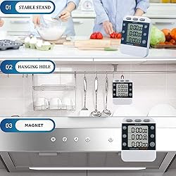 MOSTRUST Digital Dual Kitchen Timer, 3 Channels