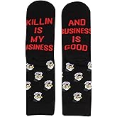 ZJXHPO Horror Movie Merch Clown Crew Sock Killin Is My Business And Business Is Good Novelty Sock Horror Movie Lover Gift (US, Alpha, Medium, Regular, Regular, Killin Sock)